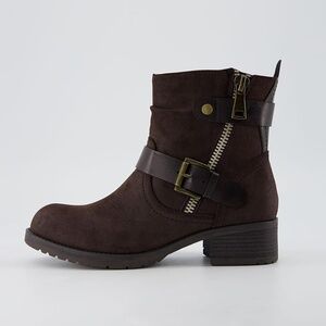 Dunes Women's Max Moto Boot in Brown, New!